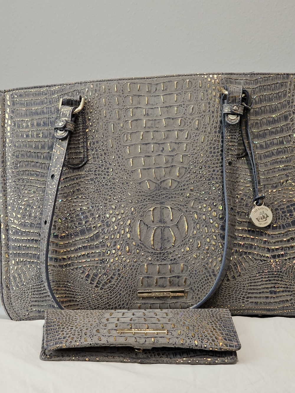 Brahmin Ashlee Women's Tote, Large & Matching Wallet in Regal Mini Melborne